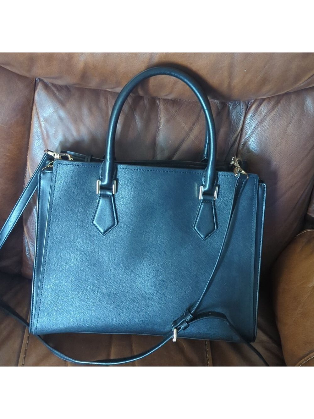 Michael Kors Hope Saffiano Leather Satchel - Picture 6 of 13